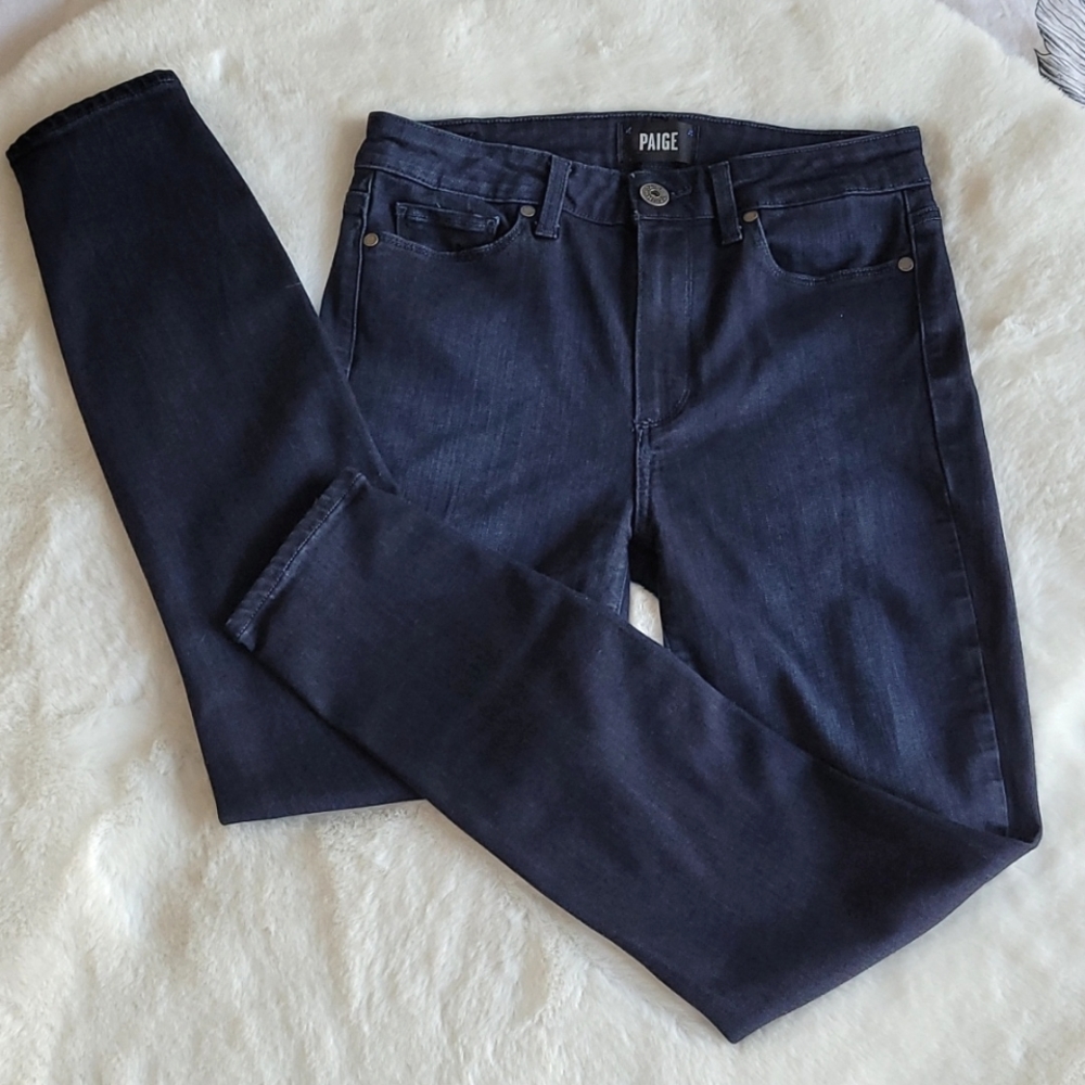 Paige Dark Wash Hoxton Skinny Ankle Blue Denim Jeans 28